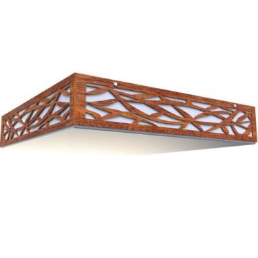 Imagem de Luminária Acrílico Plafon Madeira Copacabana 40Cm  3618 - Creatus