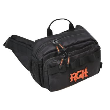 Imagem de Pochete tática Rough Enough para homens, transversal, moderna, com sistema Molle, tempestade, cordura, caminhada, viagem, pesca, bolsa preta, Preto, 9.5 x 3.5 x 6.3 inches, Pochete tática para homens