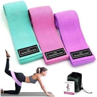 Imagem de Kit 3 Faixas Elásticas Para Treino Academia Exercício Em Casa Hip Resistance Bands Theraband Academia Mini Band Pilates Com 3 Intensidades Bandas de Resistência para Cintura