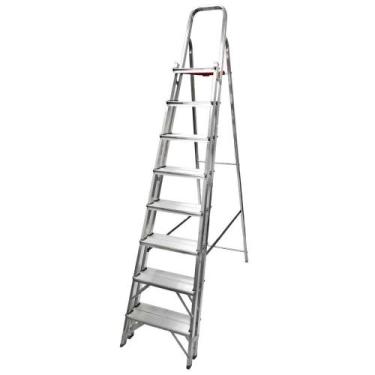 Imagem de Escada Dupla em Alumínio 8 Degraus 2,18m - REISAM