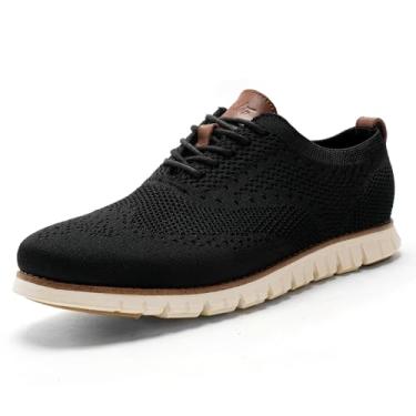 Imagem de HONGGUOZI Tênis masculinos largos da moda - Sapatos masculinos sociais - Sapatos casuais masculinos preto e branco 11,5