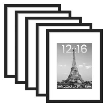 Imagem de Porta-retratos upsimple, conjunto de 5 pretos, 12x16 cm - upsimples