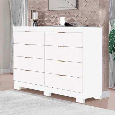Imagem de Cômoda Isadora com 8 gavetas em MDF premium e Kit de Pés Tuboarte, Bra
