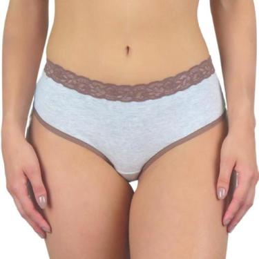 Imagem de Kit Calcinha Algodão Feminina Cintura Alta Conforto 5 Und - Upy Store,