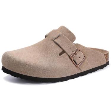 Imagem de Tamancos Asgard Suede Clogs Mules Potato Shoes Taupe para mulheres