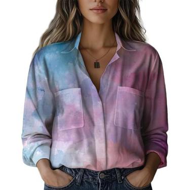 Imagem de Blusa Domirica Business Shirts Feminina Plus Size Floral 5GG