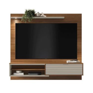 Imagem de Home Painel Suspenso Trenton 1.8 com Led para Tv até 70” Cinamomo/grigio Fosco