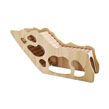 Imagem de WeiLaiKeQi Casa de madeira para hamster, decoração de habitat lavável para hamster, brinquedo de exploração, castelo para animais de estimação pequenos, Style B