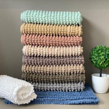 Imagem de  Tapete Banheiro Antiderrapante Absorvente Microfibra Bolinha Decoraçã