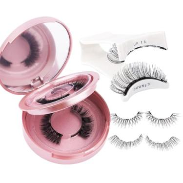Imagem de Cílios postiços magnéticos, 2 pares de cílios magnéticos de aparência natural, cílios macios e leves, reutilizáveis, fáceis de aplicar, sem necessidade de cola para Wendy Lashes (2 pares, K8+604)