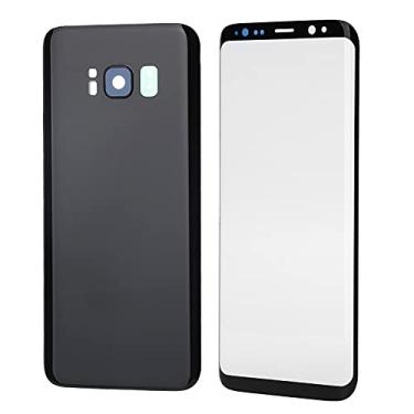 Imagem de aqxreight Tampa Traseira de Vidro Traseiro S8 e Substituição de Lentes da Tela Frontal Definida Em Roxo (Preto)