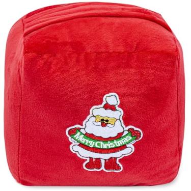 Imagem de CERAYOU Batente de porta decorativo pesado, batente de porta quadrado resistente com alça, protetores de parede de batente de piso de porta de tecido macio, Papai Noel vermelho