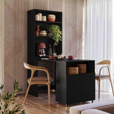 Imagem de Mesa Duo Com Armário - SSX Multicoisas - Kit's Paraná, Black/Black