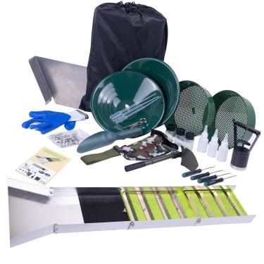 Imagem de Fockety Kit de Caixa de Slue Portátil de 50 Polegadas, Equipamento de Mineração de Ouro de Liga de Alumínio Com Rifles e Musgo de Mineiro, para Prospecção e Dragagem de River Creek