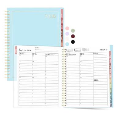 Imagem de Agenda de agendamentos 2026, agenda diária semanal e mensal da Forvencer (janeiro de 2026 a dezembro de 2026), 15 x 20 cm, agenda horária com incrementos de 30 minutos, planejamento de capa flexível