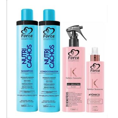 Imagem de Kit Nutri Cachos Reparação Capilar Force Cosméticos 4 itens - Force De