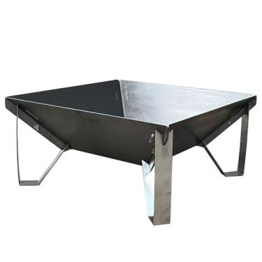 Imagem de Lareira a Lenha Portátil Área Externa Jardim 50x50cm Móve - INOX LAURI