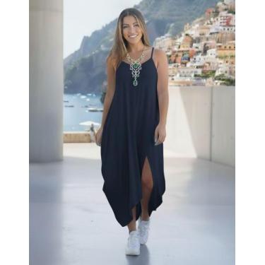 Imagem de vestido transpassado - neide moda, Azul marinho, G 44-46