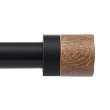 Imagem de Varetas de cortina de madeira QITERI 80-115 cm com grão de madeira de 