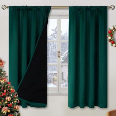 Imagem de Cortinas BGment Christmas Green 100% Blackout 160x160cm 2 painéis