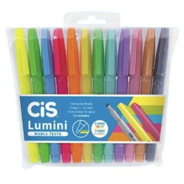 Imagem de Caneta Marca Texto Lumini Estojo Com 12 Cores Cis