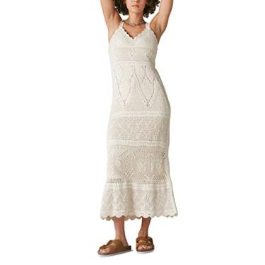 Imagem de Lucky Brand Vestido longo feminino de crochê, Gardênia, PP