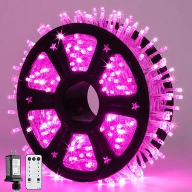 Imagem de Luzes de corda JMEXSUSS 600 LED 51 m Pink Fairy Lights