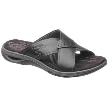 Imagem de Chinelo Masculino Couro Preto Pegada 131661-06