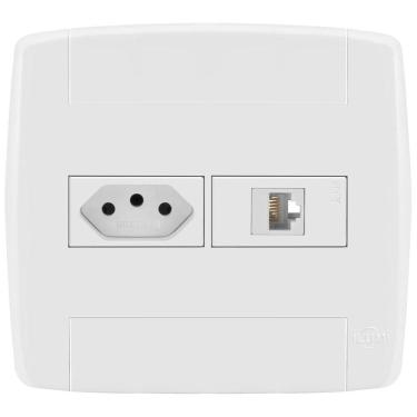 Imagem de Conjunto 1 Tomada 20A + 1 Tomada Rj45 4X4 - Ilumi Lev