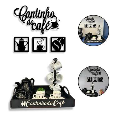 Imagem de Bandeja Café Da Manhã Grande Resistente Mdf+Cantinho Do Cafe