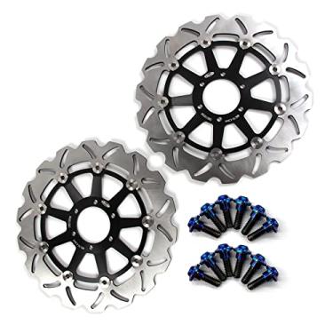 Imagem de Discos de freio dianteiro Arashi Rotores com parafusos de montagem para Yamaha R1-Z 250 1997, XJR400 95-00, FZR600R 90-95, FZS600 FAZER 98-03, TDM850 91-01, TRX850 95-00, FF J12000 88-91 Preto
