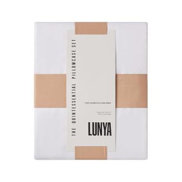 Imagem de Lunya Conjunto de 2 fronhas brancas Tencel - Fronhas respiráveis e refrescantes - Capa Pilow macia como branca feita com fibras Tencel de 800 fios - Fronha Queen Size