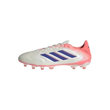 Imagem de adidas Tênis unissex adulto Copa Pro Pure 3 Firm Ground, Branco/azul lúcido/coral sinal, 13.5 Women/12.5 Men
