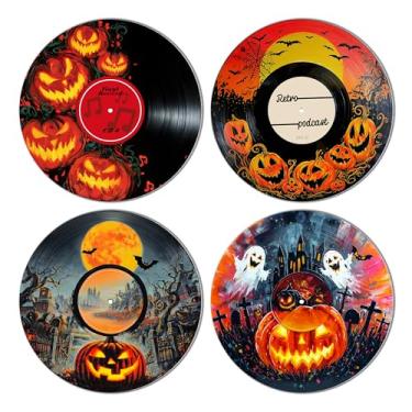 Imagem de Decoração de parede de Halloween, presentes de terror - Doces ou travessuras de abóboras, pôster de Halloween, decoração de terror, 4 peças de 30,5 cm