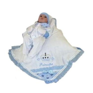 Imagem de Saida de Maternidade Menino e Menina 5 Peças Para Bebê Recém Nascido,M