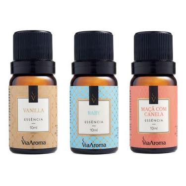 Imagem de Kit 3 Essências Via Aroma De Aromatizador Aromaterapia 10ml Maçã Baby 