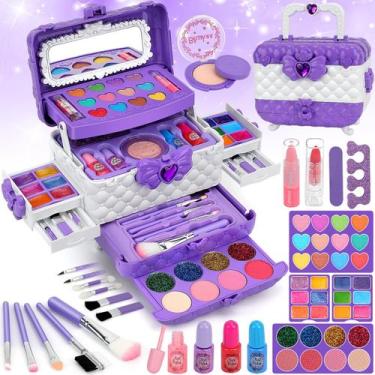 Imagem de Kit de maquiagem Teensymic Kids lavável com conjunto de maquiagem 54 u