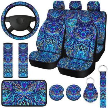 Imagem de Conjunto completo de capas de assento de carro Fiada Space Cat para a 