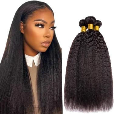 Imagem de Pacotes de cabelo YOUNGHANN Kinky Straight Brazilian Virgin 3x35cm