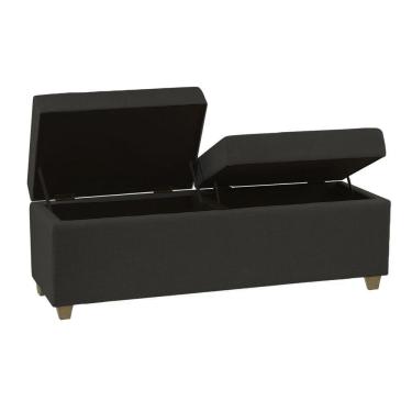 Imagem de Recamier Bau Paris 1,40m Veludo Preto - Clique Decorações