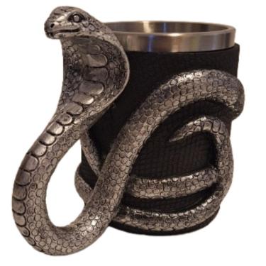Imagem de Caneca Viking 3D Inox Medieval Cerveja Chopp 400Ml Serpente
