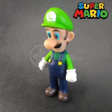 Imagem de Kit Boneco Luigi Articulado Super Mario 13Cm + Caneca 350Ml
