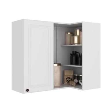 Imagem de Armário Aéreo De Canto Cozinha 1 Porta Firenze Branco Indekes