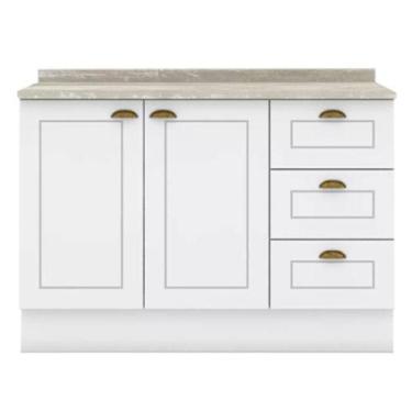 Imagem de Balcao Pia Com Tampo 120 Cm C353 Americana Branco Calcare Henn Branco 