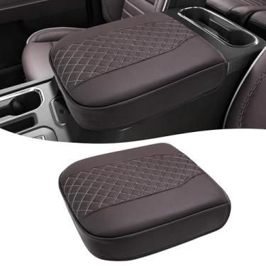 Imagem de Capa de console central para Chevy Silverado & GMC Sierra 1500 Acessórios 2019-2025, Tahoe & Suburban & Yukon 2021-2025, protetor de braço de vinil para carro, banco de balde, antiarranhões, marrom