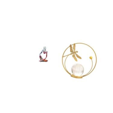 Imagem de Fenteer Escultura Ornamental Abstrata em Resina E Metal, Representando Uma Bola de Cristal, Ideal para Quarto, Escritório, Loja, Estante, Corredor, Lareira Ou