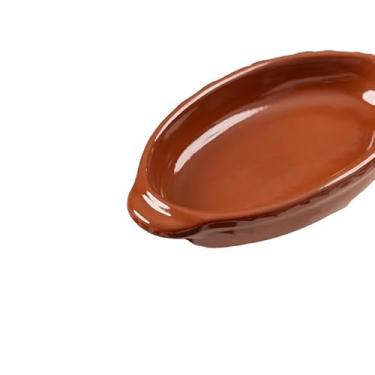 Imagem de Jogo de 03 Travessas Cerâmica para Servir ou Forno de Barro (Terracota, Oval 650ML)