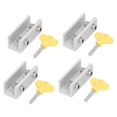 Imagem de Fechaduras de segurança moldura porta janela Fechaduras de janela deslizantes ajustáveis ​​para serviços pesados ​​com chave para portas deslizantes de escritório doméstico