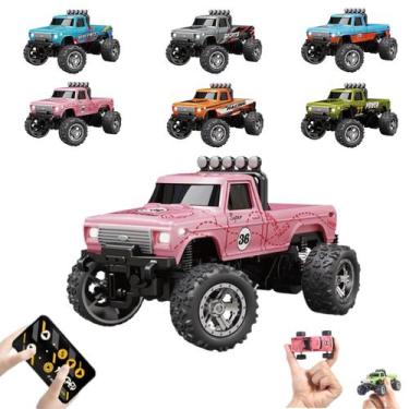 Imagem de RC Monster Truck Mini escala 1:64 com luzes e controle remoto de 2,4 G