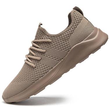 Imagem de Sapatos femininos WYGRQBN para caminhada, leves, tênis, marrons, 6,5 E